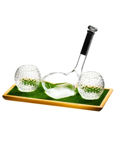 Godinger Golf 3-pc. Decanter Whiskey Set In Green