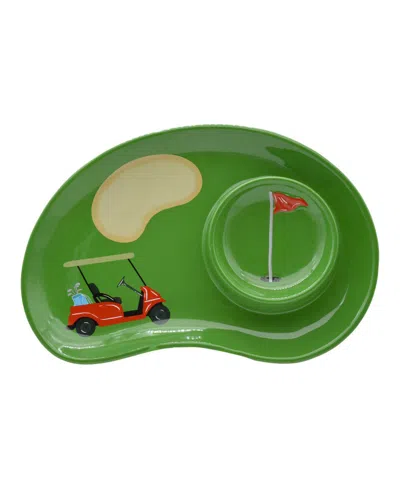 Godinger Golf Chip & Dip Serving Tray In Green