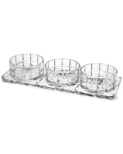 Godinger Gregor Set Of 4 Appetizer Bowls With Tray In Clear