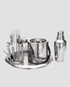 Godinger Hammered Bar Set With Tools In Silver