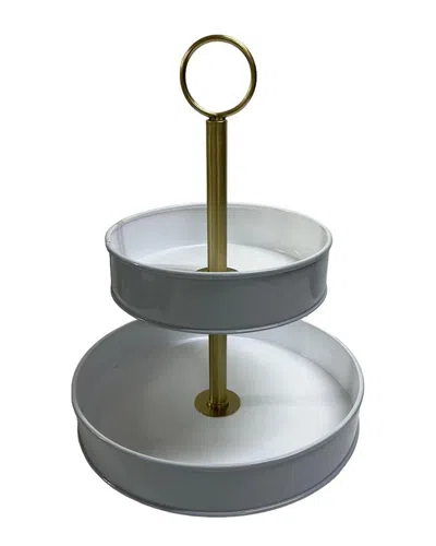 Godinger Havana Two Tiered Serving Stand In Grey
