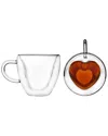 Godinger Set Of 2 Double Wall Heart Mugs