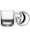 Godinger Skull Double Old-fashioned Glasses, Set Of 2 In Clear
