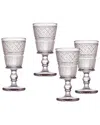 Godinger Helena Pink Goblet Glasses (set Of 4) In Pink