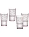 Godinger Claro Highball Glasses, Set Of 4 In Pink