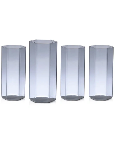 Godinger Helix Smoke Highballs (set Of 4) In Grey