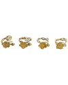 Godinger Hellobore Napkin Rings (set Of 4) Gold/ye In Gold