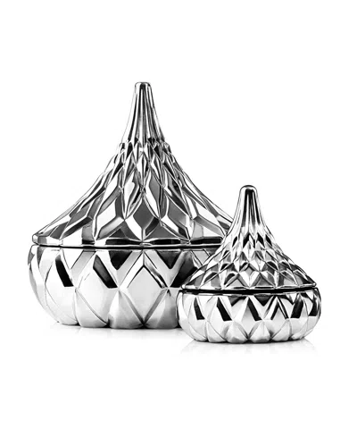 Godinger Hershey's Kisses Electroplated Candy Dish, Set Of 2 In Silver