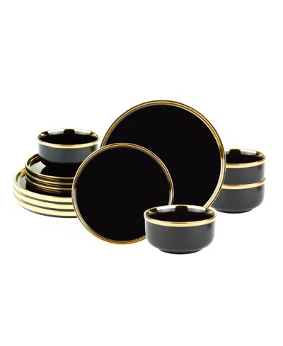 Godinger Hillcrest 12-pc. Dinnerware Set, Service For 4 In Black