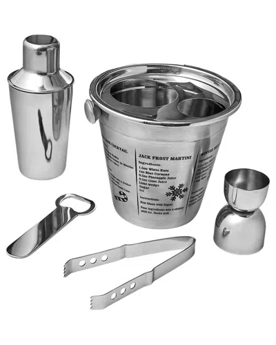 Godinger Holiday Cocktail 5pc Bar Tool Set In Gray
