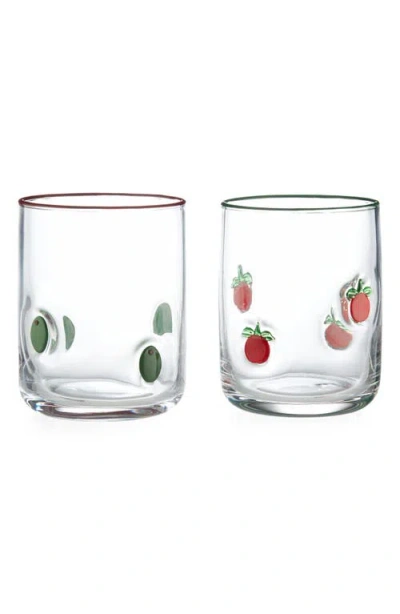 Godinger Icon Set Of 2 Mismatched Glasses In Multi