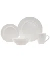 Godinger Inglenook Plain 16pc Dinnerware Set In White