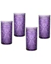 Godinger Jax Highball Glasses, Set Of 4 In Grape