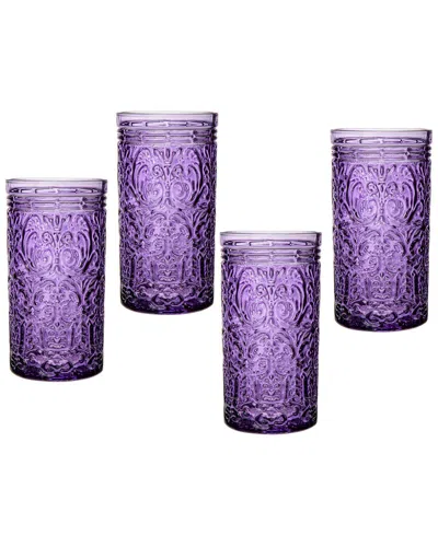 GODINGER GODINGER JAX GRAPE HIGHBALL GLASSES (SET OF 4)