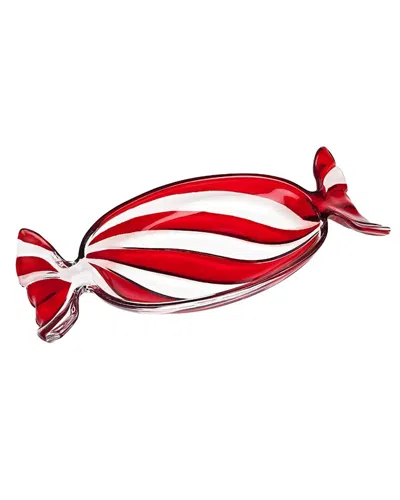 Godinger Large Peppermint Cake Plate In Red