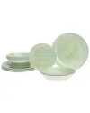 Godinger Laura Green Porcelain 12pc Dinnerware Set In Green