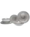 Godinger Laura Grey Porcelain 12pc Dinnerware Set In Grey