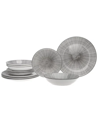 Godinger Laura Grey Porcelain 12pc Dinnerware Set