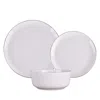 Godinger Linear Gold 12 Piece Dinnerware Set In White
