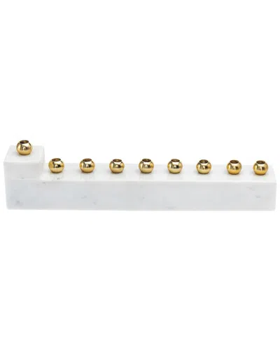 Godinger L-shaped Marble Menorah In White