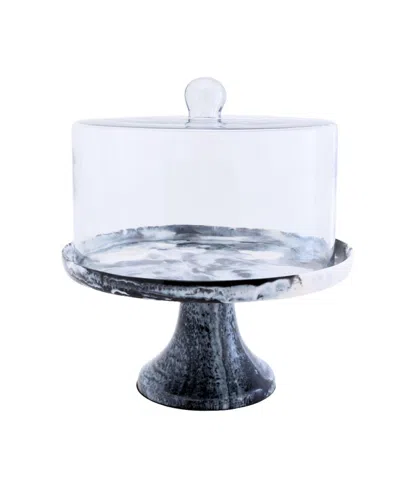 GODINGER LUCENTE RESIN CAKE STAND AND DOME