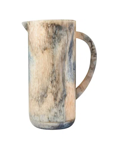 Godinger Lucente Resin Matte Limestone Beverage Pitcher In Gray