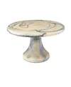 Godinger Lucente Resin Matte Limestone Cake Stand In Gray