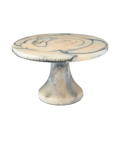 Godinger Lucente Resin Matte Limestone Cake Stand In Gray