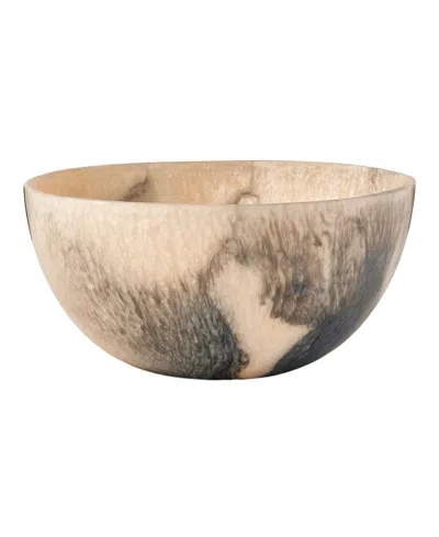 Godinger Lucente Resin Matte Limestone Salad Bowl In Gray