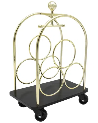 Godinger Luggage Cart Bottle Rack In Gold