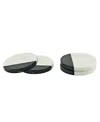 Godinger Marble Coasters 4" Square, Set Of 4 In White