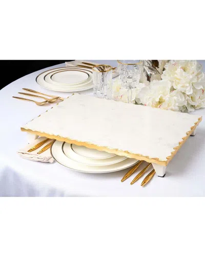 Godinger Marble Gold Edge Raised Challah Board
