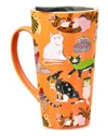 Godinger Meowlloween Porcelain Travel Mug In Orange