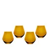 Godinger Meridian Stemless Amber Glasses, Set Of 4 In Orange