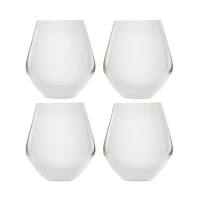 Godinger Meridian Stemless Wine Glasses, White - Set Of 4