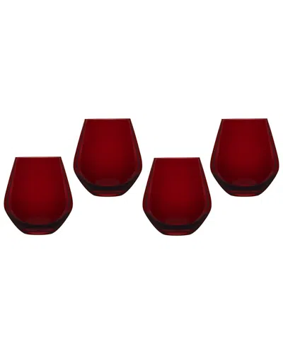 Godinger Meridian Stemless Red Wine Glasses (set Of 4)