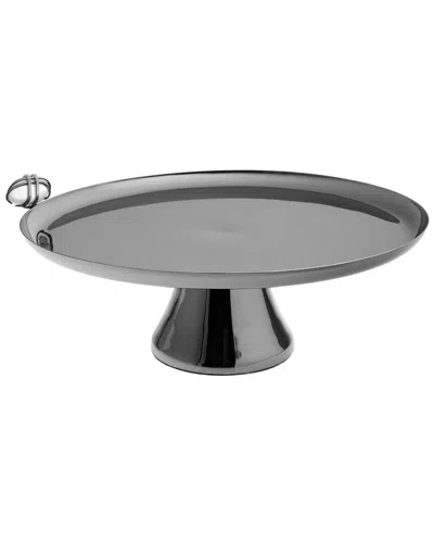Godinger Midnight Pebble Cake Stand In Black