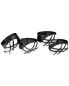 Godinger Midnight Pebble Napkin Ring Set In Black