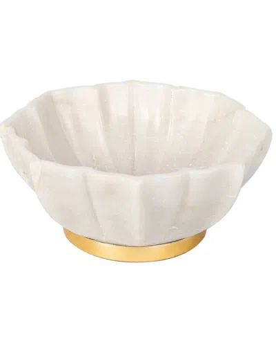Godinger Marble Bowl With Foot In White