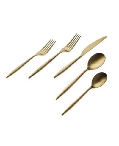 Godinger Milano Matte 20 Piece Flatware Set, Service For 4 In Gold