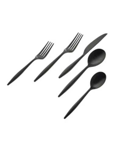 Godinger Milano Midnight 20 Piece Flatware Set, Service For 4 In Black