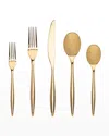 Godinger Milano Shiny Gold Stainless Steel 20pc Flatware Set In Gold