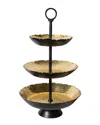 Godinger Munro Hammered Three Tier Stand In Black