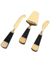 Godinger Noble 3pc Cheese Set In Black