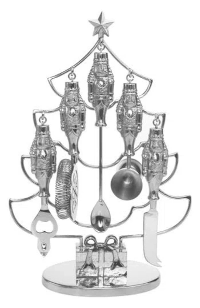 Godinger Nutcracker Bar Cart Tool Set In Silver