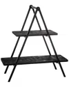Godinger Orchard Black 2-tiered Serving Stand In Black