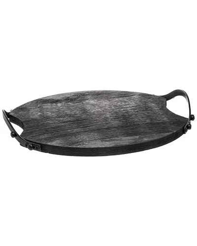 Godinger Orchard Black Round Tray