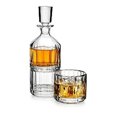 Godinger Parallels Stacking Decanter With 2 Glasses In Clear