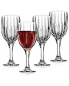 Godinger Pleat Gold Rim Goblet Glasses (set Of 4) In Clear