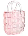 Godinger Quilted Handbag Vase In Pink